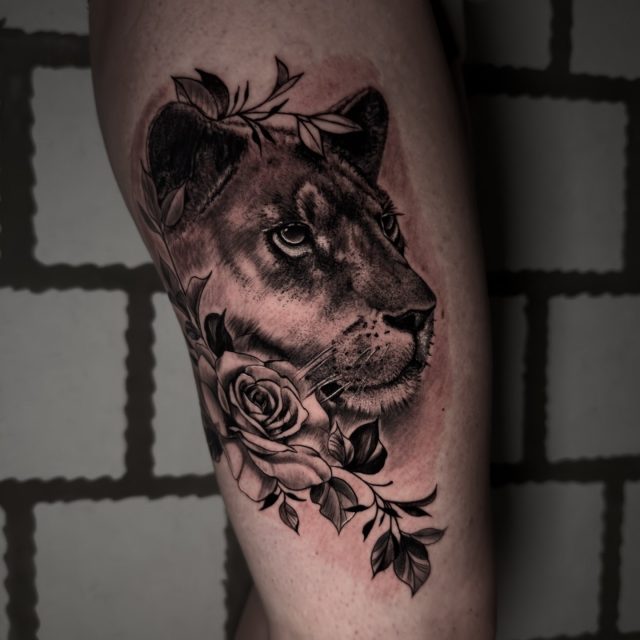 #löwin #löwintattoo #liontattoo #lionesstattoo #lioness #tattoo #realistictattoo
#blackandgreytattoo #inkedgirls #inkedgirl #tattoogirl
#inkedlife #tattooart #tattooideas